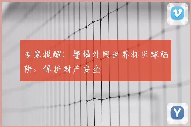 专家提醒：警惕外网世界杯买球陷阱，保护财产安全